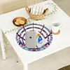 (US Local)Flower Diamond Painting Wooden Serving Tray Decorative Diamond Art Fruit Tray(D)