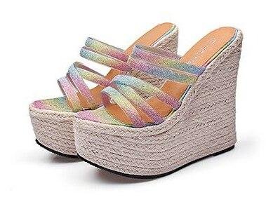 2021 Summer New Platform Wedge Sandals For Women's With Fish Mouth Hemp Rope Weaving High Heels