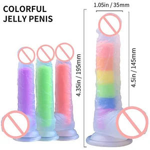 Clear Realistic Penis Dildo Vibrator for Women