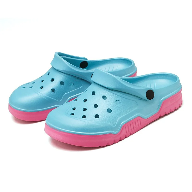 Qengg Beach Women's Sandals Comfortable Garden Slippers Sandals Pink Non Slip Rubber Clogs Slides Shoes Women Sandalia Mujer