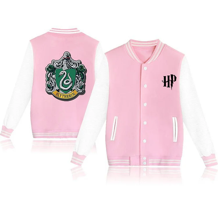 Mayoulove Harry Potter Slytherin Baseball Jacket Casual Sweater Coat-Mayoulove