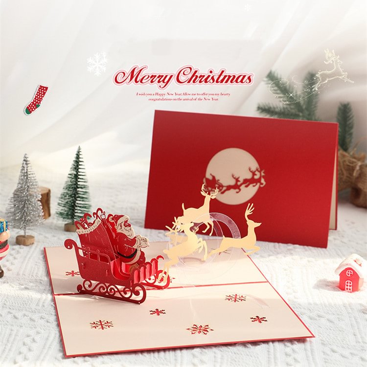 Santa and Elk Card