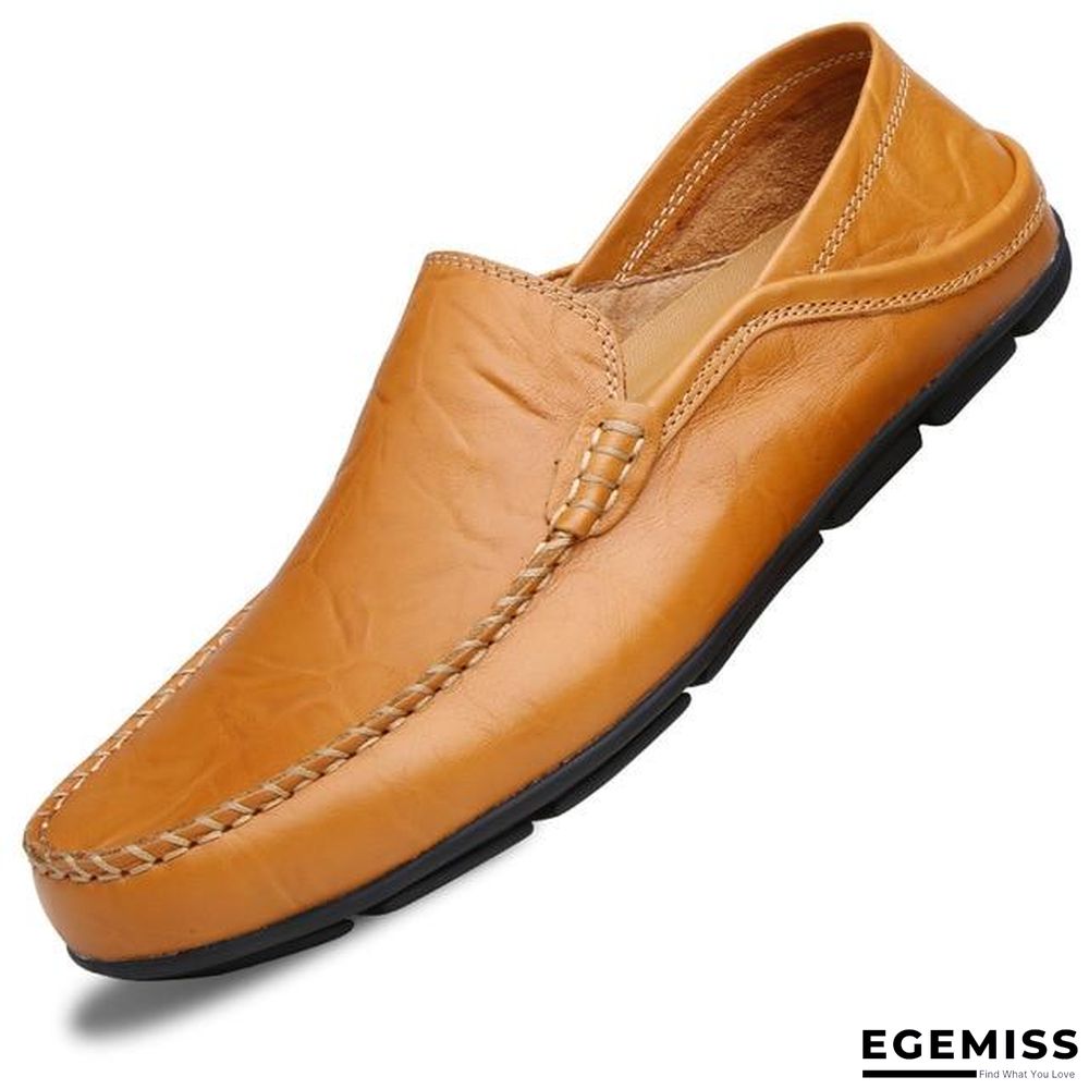 Men's Genuine Leather Loafers Casual Flat Shoes | EGEMISS