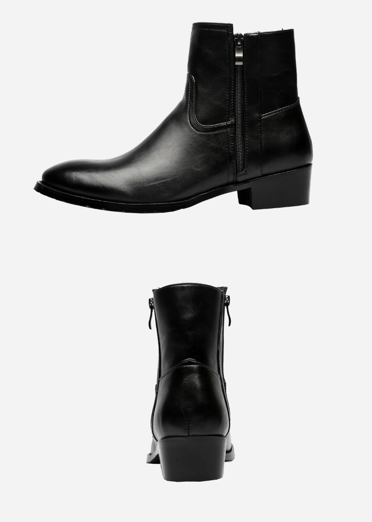 XVXF autumn mens boots black high top leather boots plus size 46 Martin