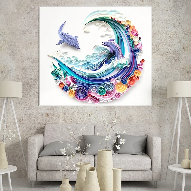 Paper Filigree painting Kit - Colorful Waves