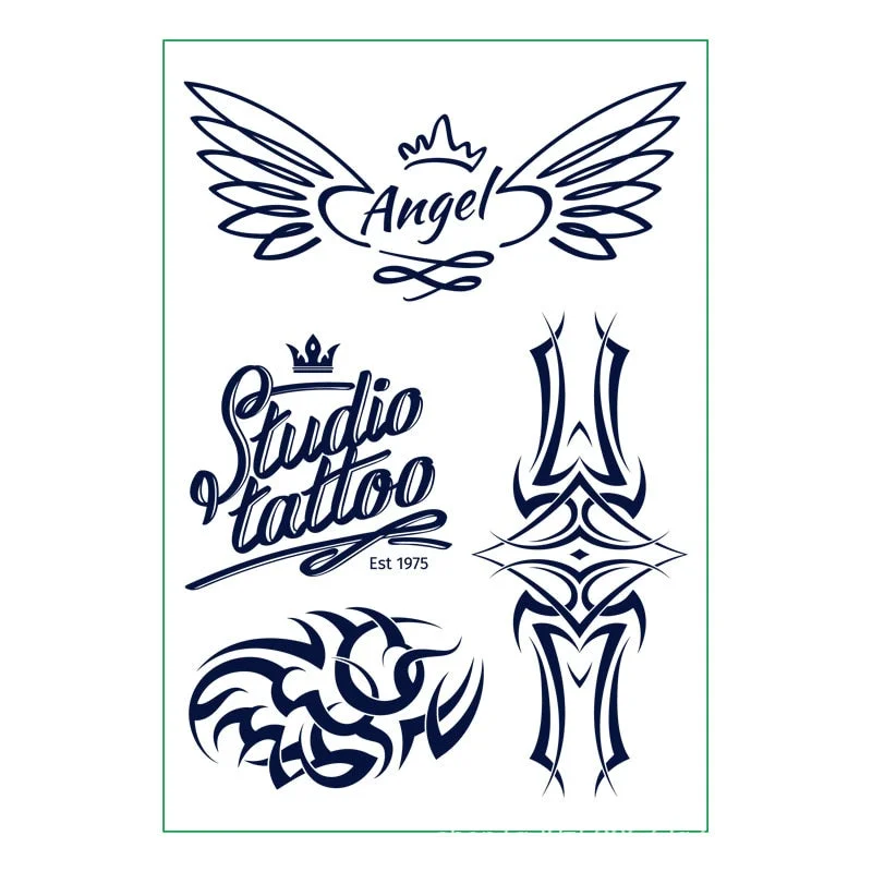 New semi-permanent juice herbal tattoo stickers waterproof long-lasting men and women tattoo text simulation tattoo stickers