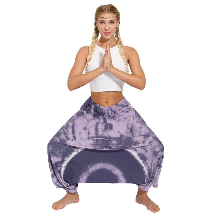 Leisure yoga pants high waist wide leg bloomers