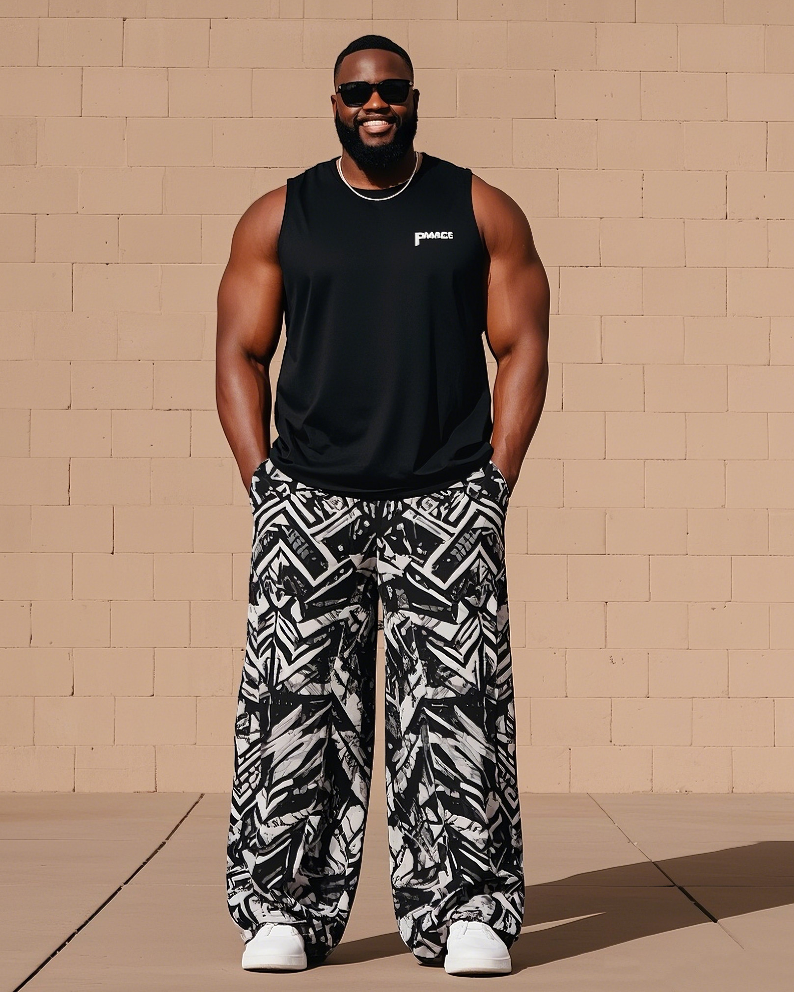 Men's Plus Size Daily Casual Small Floral Vest Printed Trousers Suit