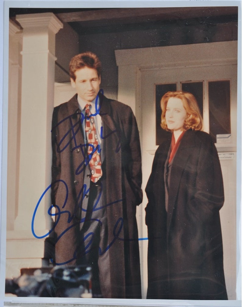 DAVID DUCHOVNY & Gillian Anderson Signed Photo Poster painting The X-Files wCOA