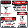4pcs - Warning - Vintage Metal Signs(12*16Inch)