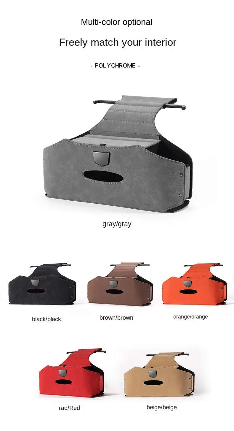 Car seat back suede hanging storage box