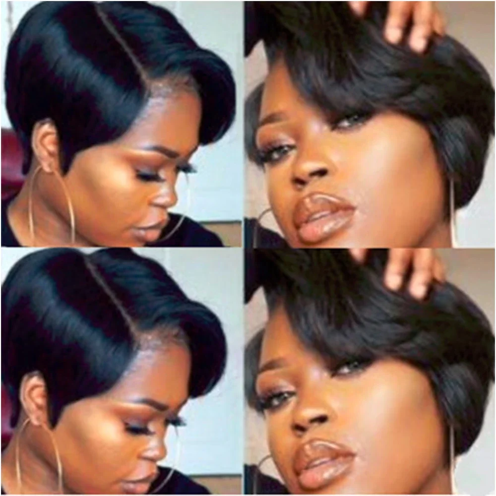 New Wig Women's Fashion Short Straight Hair Chemical Fiber Headgear