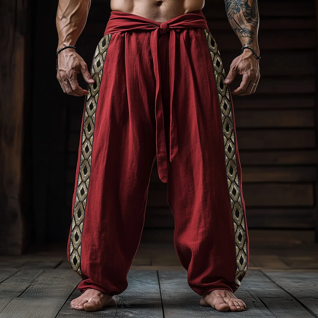 Men's Casual Cotton And Linen Wide-leg Pants-inspireuse