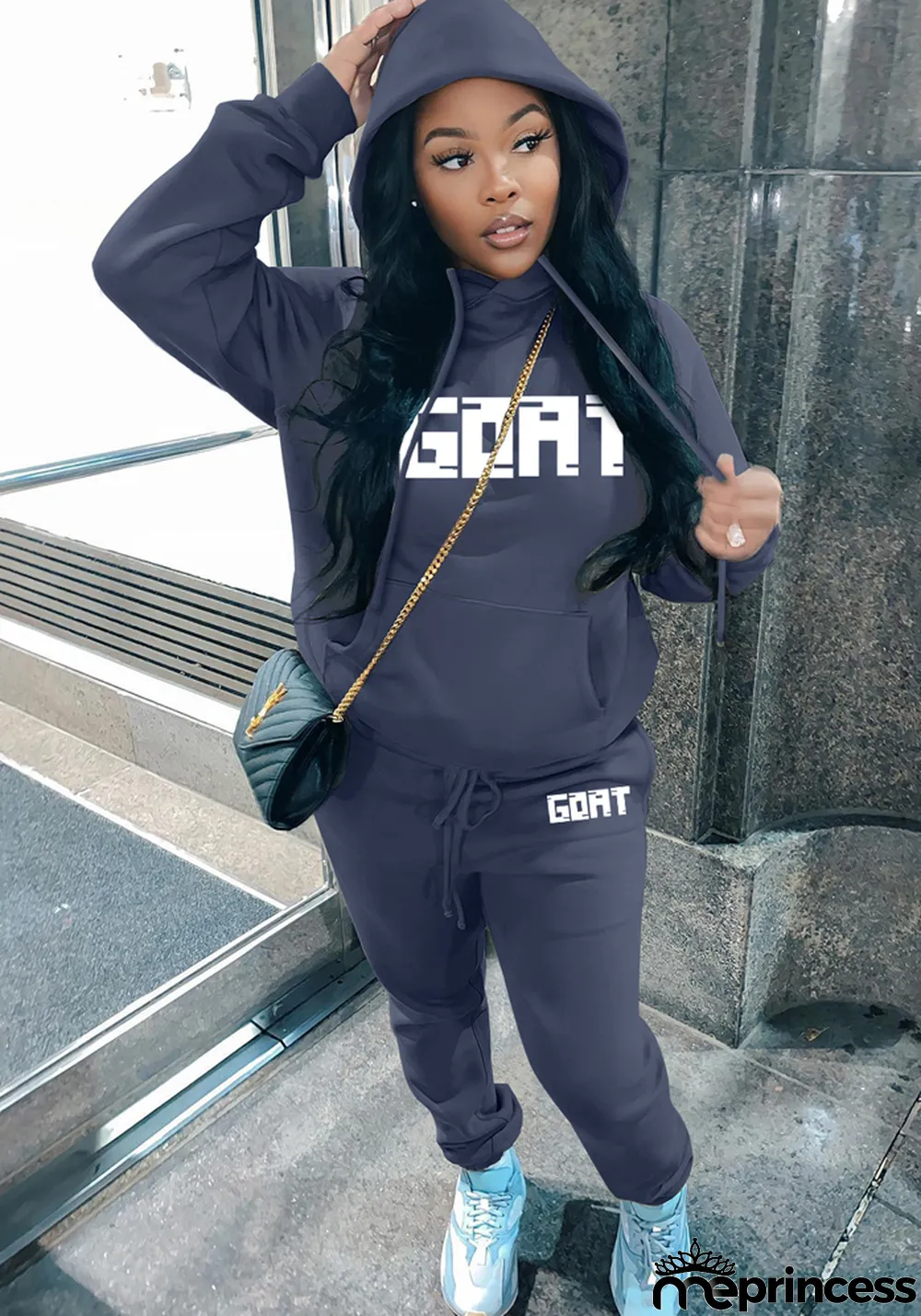 Women's Fashion Casual Fleece Hoodies Two-Piece Hoodie Tracksuit