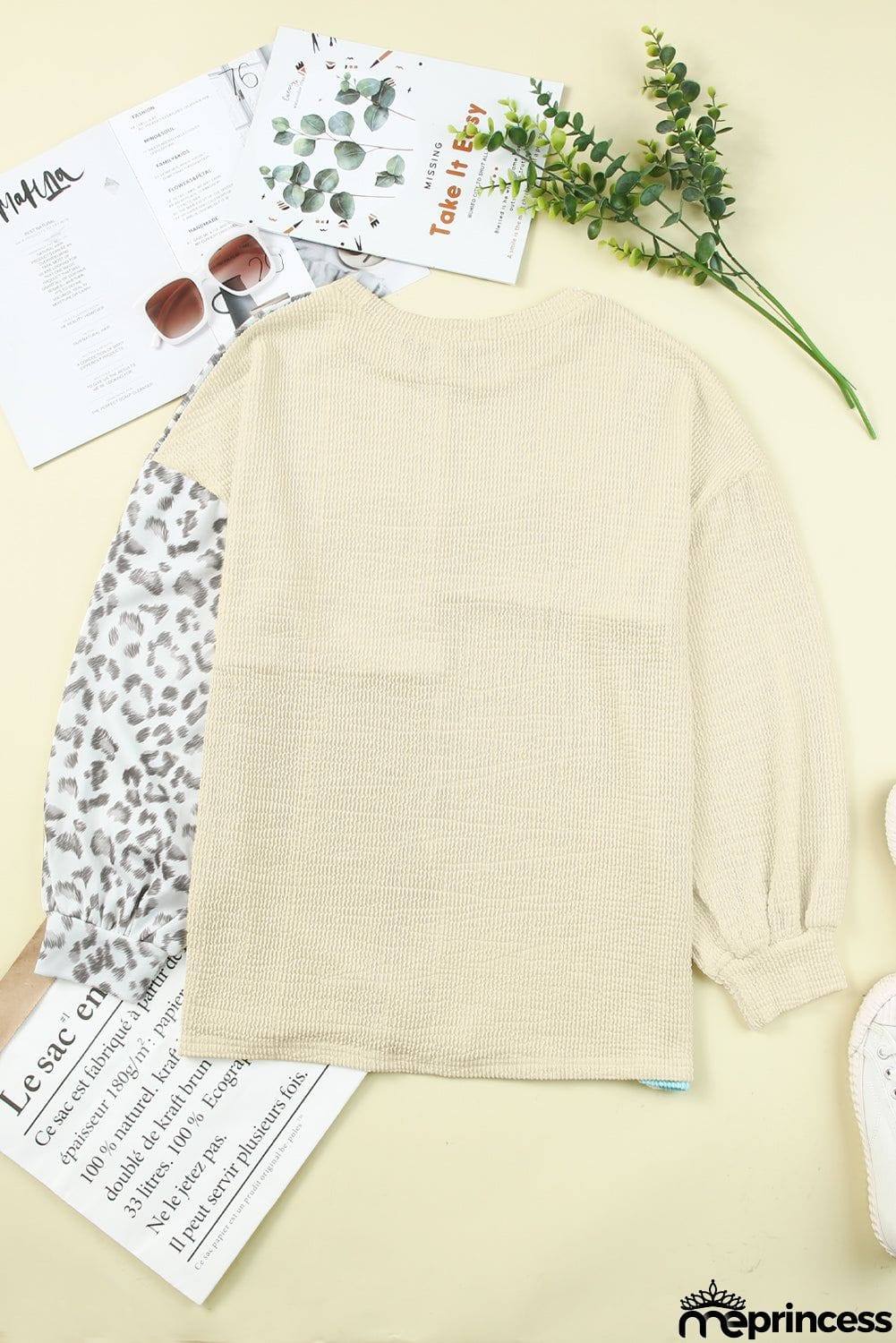 Patchwork Color Block Ribbed Long Sleeve Top
