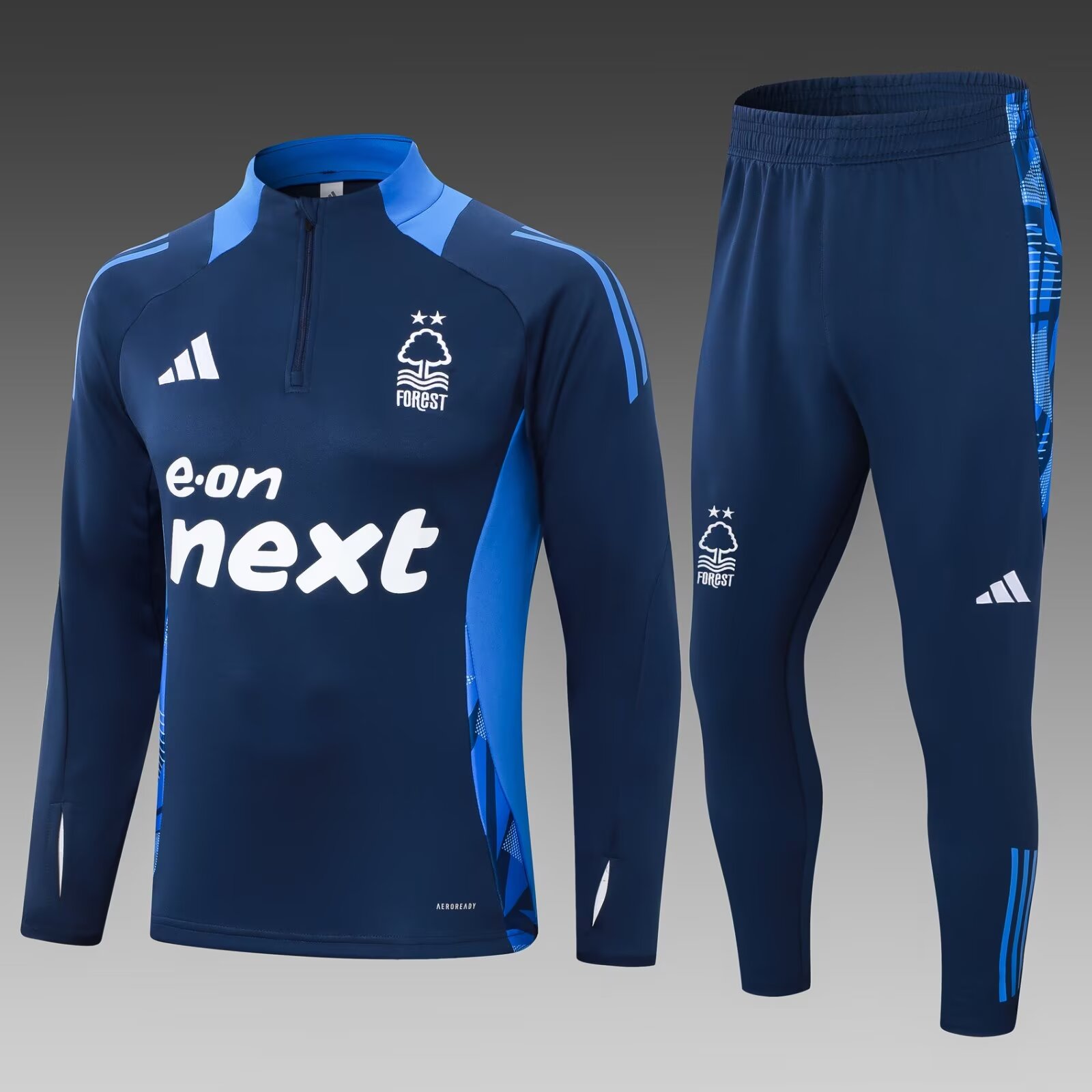 2024/2025 Nottingham Forest Half-Pull Training Suit Royal Blue Jersey 1:1 Thai Quality Set