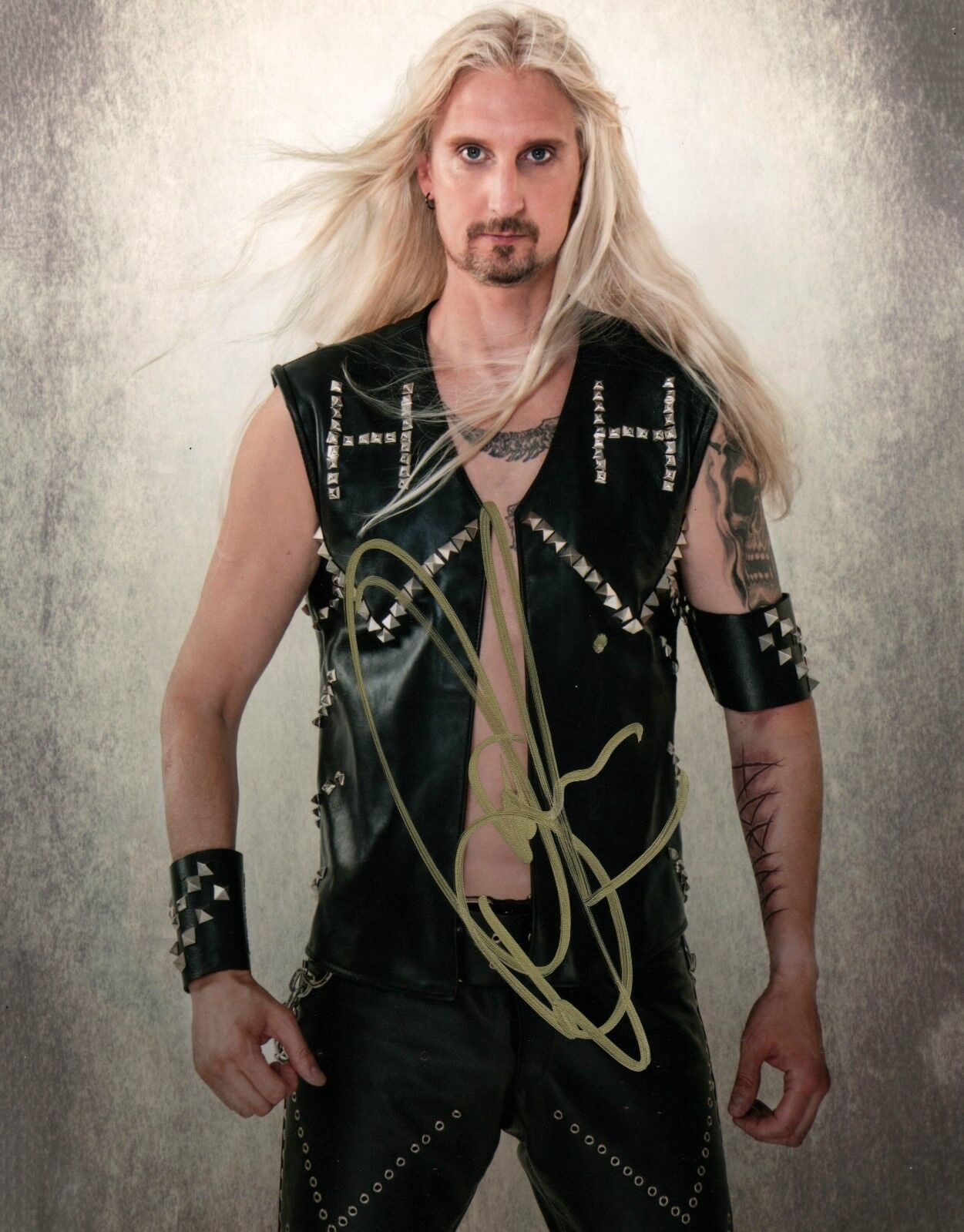 Oscar Dronjak of Hammerfall band REAL hand SIGNED 8x10 Photo Poster painting COA Autographed