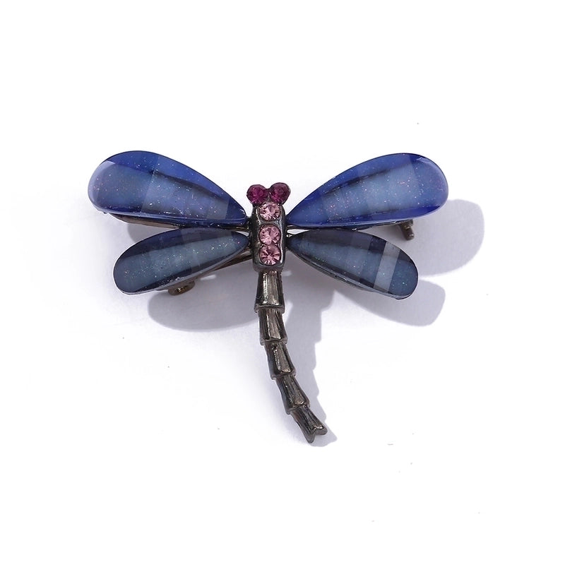 Retro Pin Dragonfly Alloy Enamel Inlay Zircon Women’S Brooches
