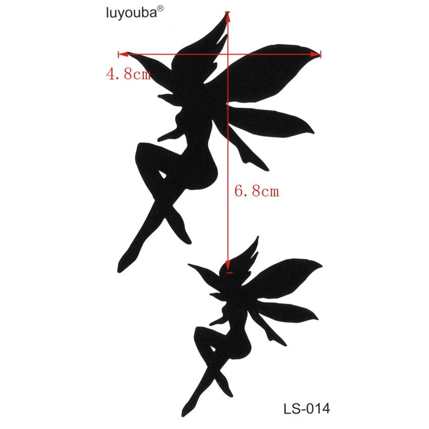 Fairy waterproof temporary tattoos men black fairy harajuku temporary tatoo sleeves faux tatouage temporaire homme femme sexy