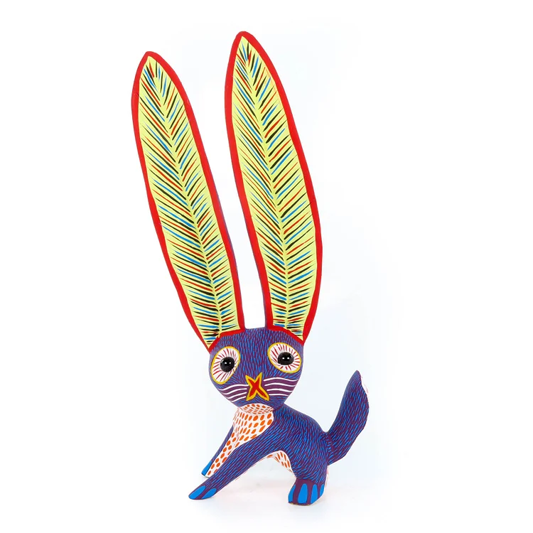 Big Eared Rabbit (Purple) - Oaxacan Alebrije Wood Carving