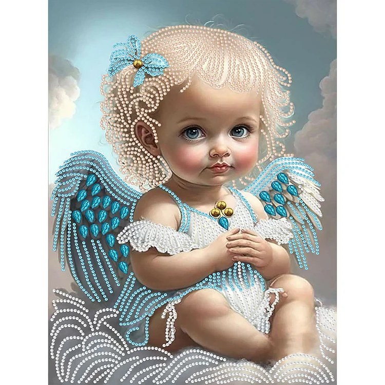 Angel Little Girl 30*40CM(Canvas) Special Shaped Drill Diamond Painting gbfke