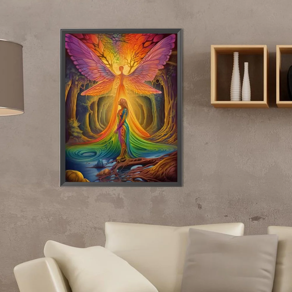 Full Round Diamond Painting 30*40cm - Woman And Fairy