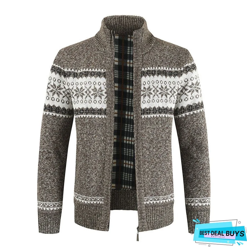 Men's Sweater with Color Matching Collar