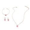 Ensemble de bijoux collier/bracelet/boucles d'oreilles papillon