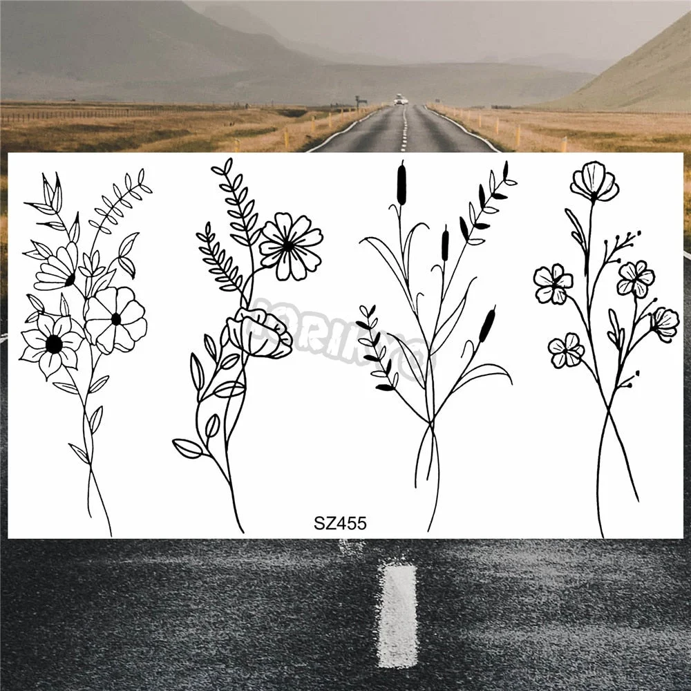 Minimalist Polar Bear Small Temporary Tattoos For Women Men Realistic Dandelion Hummingbird Fake Tattoo Sticker Forearm Tatoos