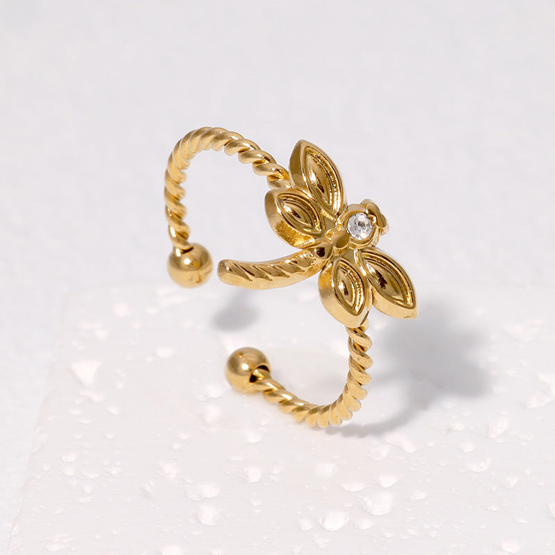 Dragonfly Animal Chinese Zodiac Stainless Steel Electroplating Rings