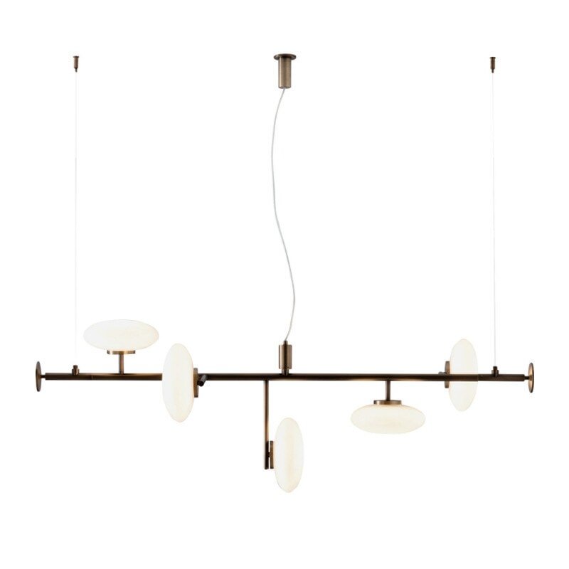 Creative Designer LED Chandelier Postmodern Bar Dining Room Decoration Ceiling Chandeliers Table Light White Blown Glass Luster
