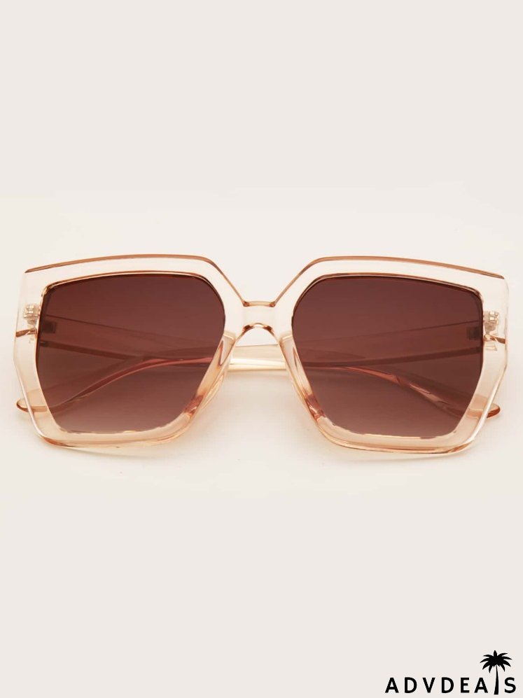 Square Clear Frame Sunglasses