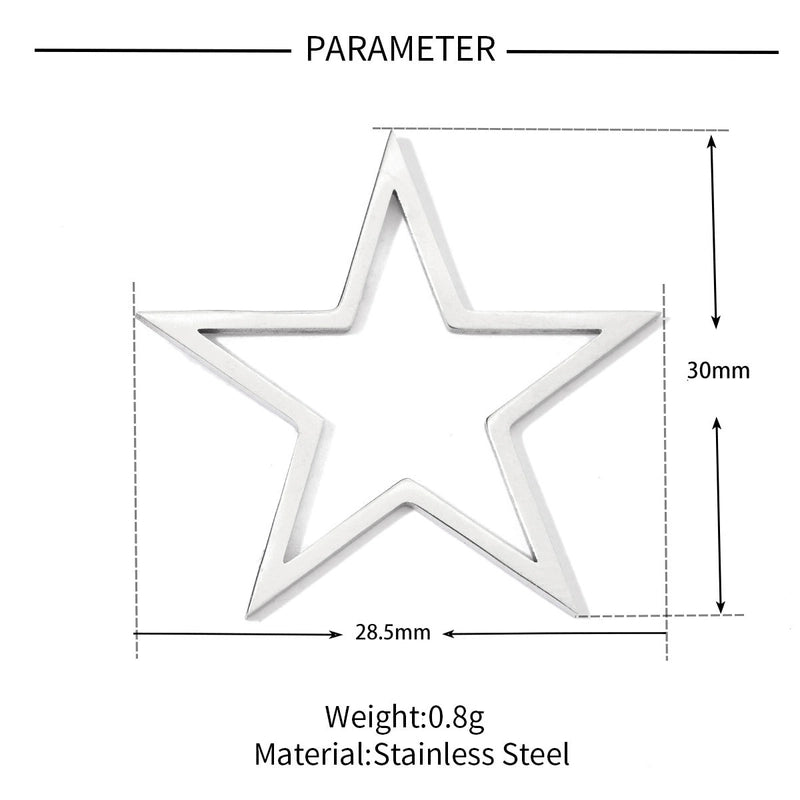 20 PCS/Package 28.5*30mm 6*11mm 7 * 12mm 201 Stainless Steel 18K Gold Plated Star Heart Shape Smile Face Polished Pendant