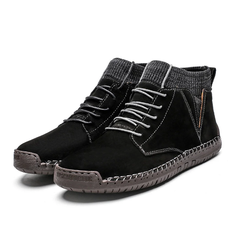 Smiledeer Hand Stitched Men's Comfort Lace Up Casual Shoes