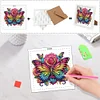 Butterfly Flower 5D DIY Partial Special Shaped Drill Diamond Painting With Frame Kit 17.2x17.2cm