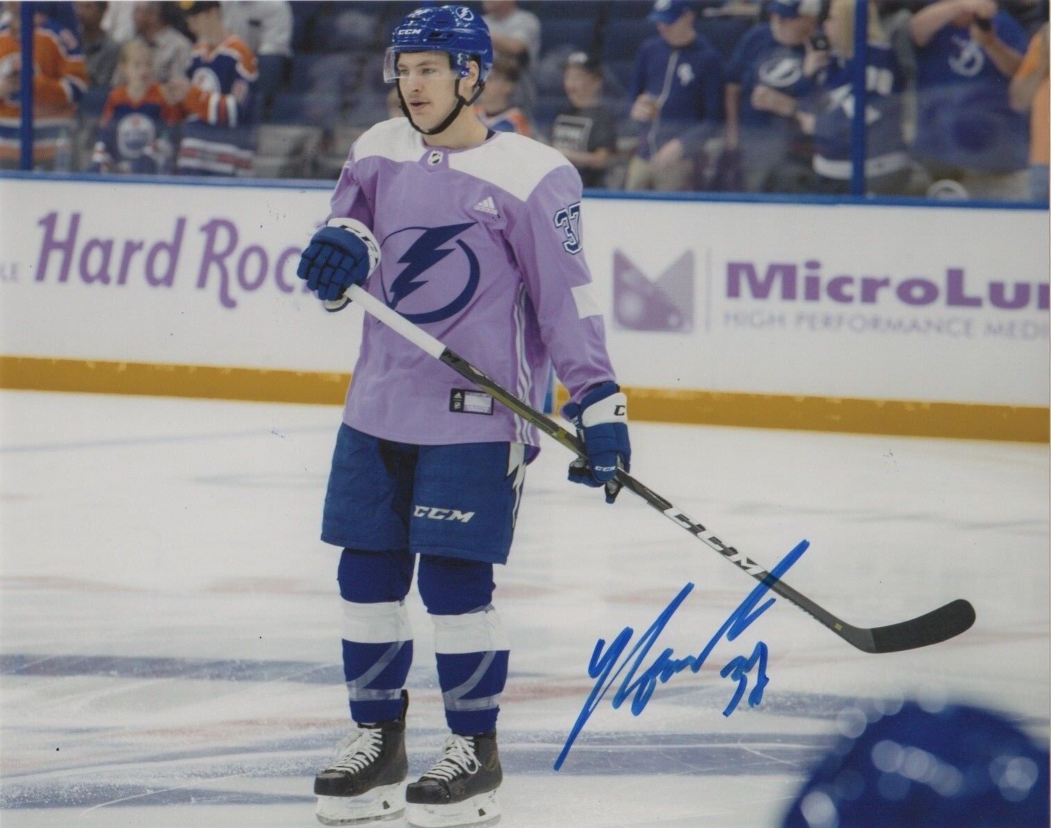 Tampa Bay Lightning Yanni Gourde Signed Autographed 8x10 Photo Poster painting COA #4