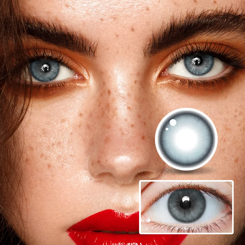 NEBULALENS Dopamine Blue Yearly Prescription Colored Contacts NEBULALENS