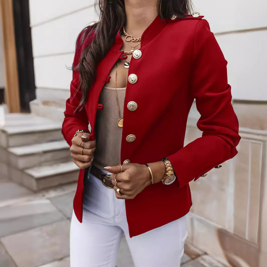 Uveng Uveng Burst Long Sleeve Rebuttoned Small Suit Short Jacket