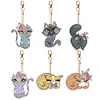 >SALE<6 PCS Double Sided Special Shape Diamond Painting Art Keychain Pendant (Cat)