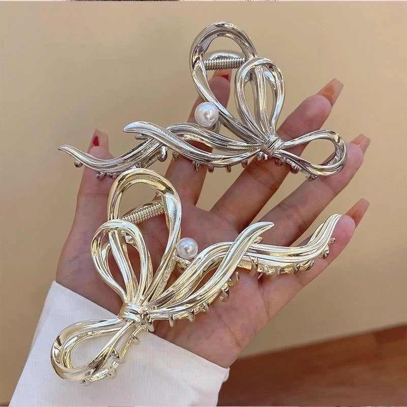 Elegant Bow Knot Alloy Plating Hair Claws