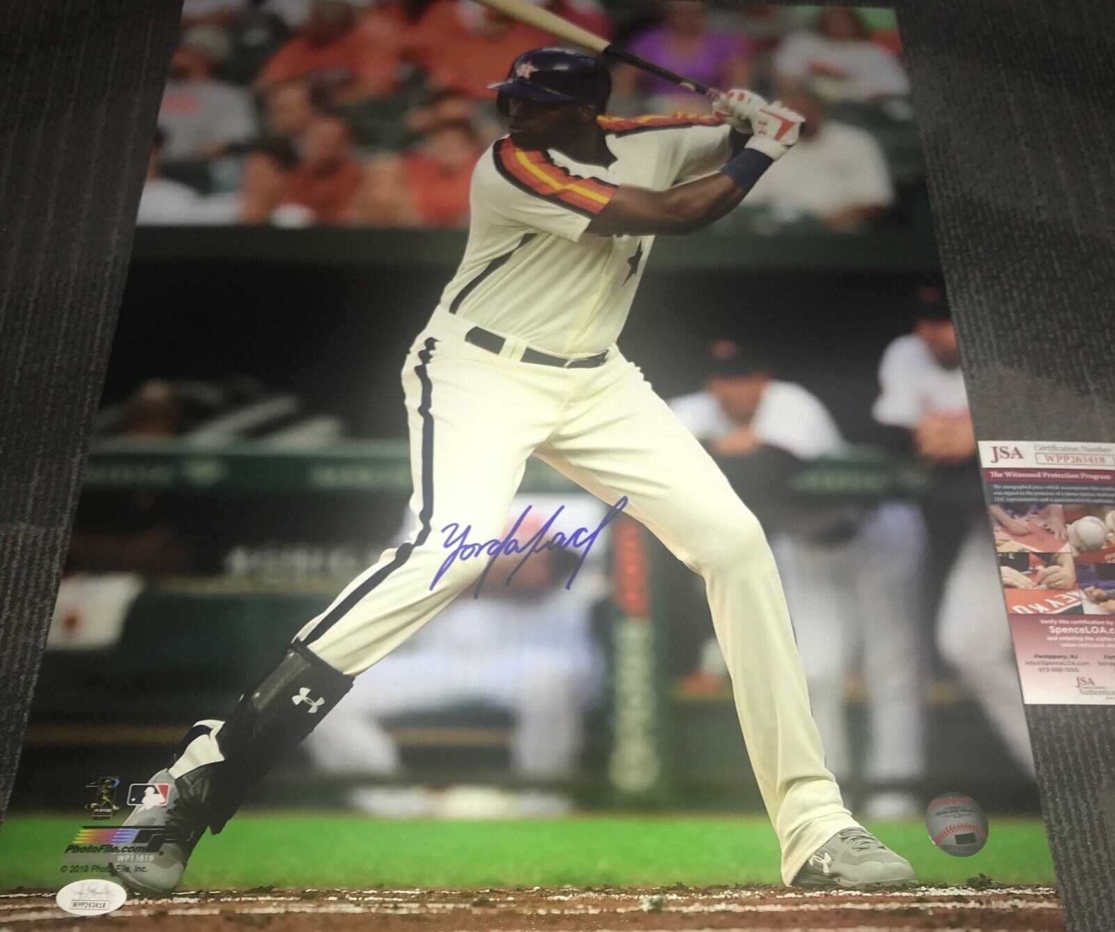 Yordan Alvarez Astros Autographed Signed 16x20 JSA WITNESS COA Throwback