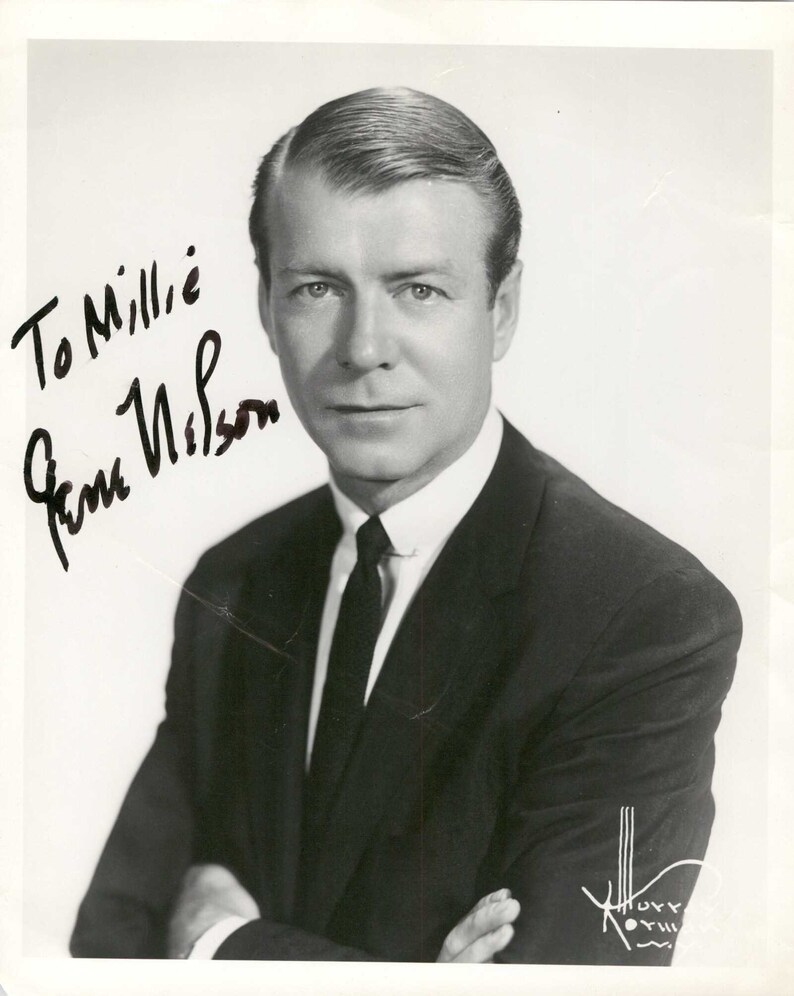 Gene Nelson (d. 1996) Signed Autographed Vintage Glossy 8x10 Photo Poster painting To Millie