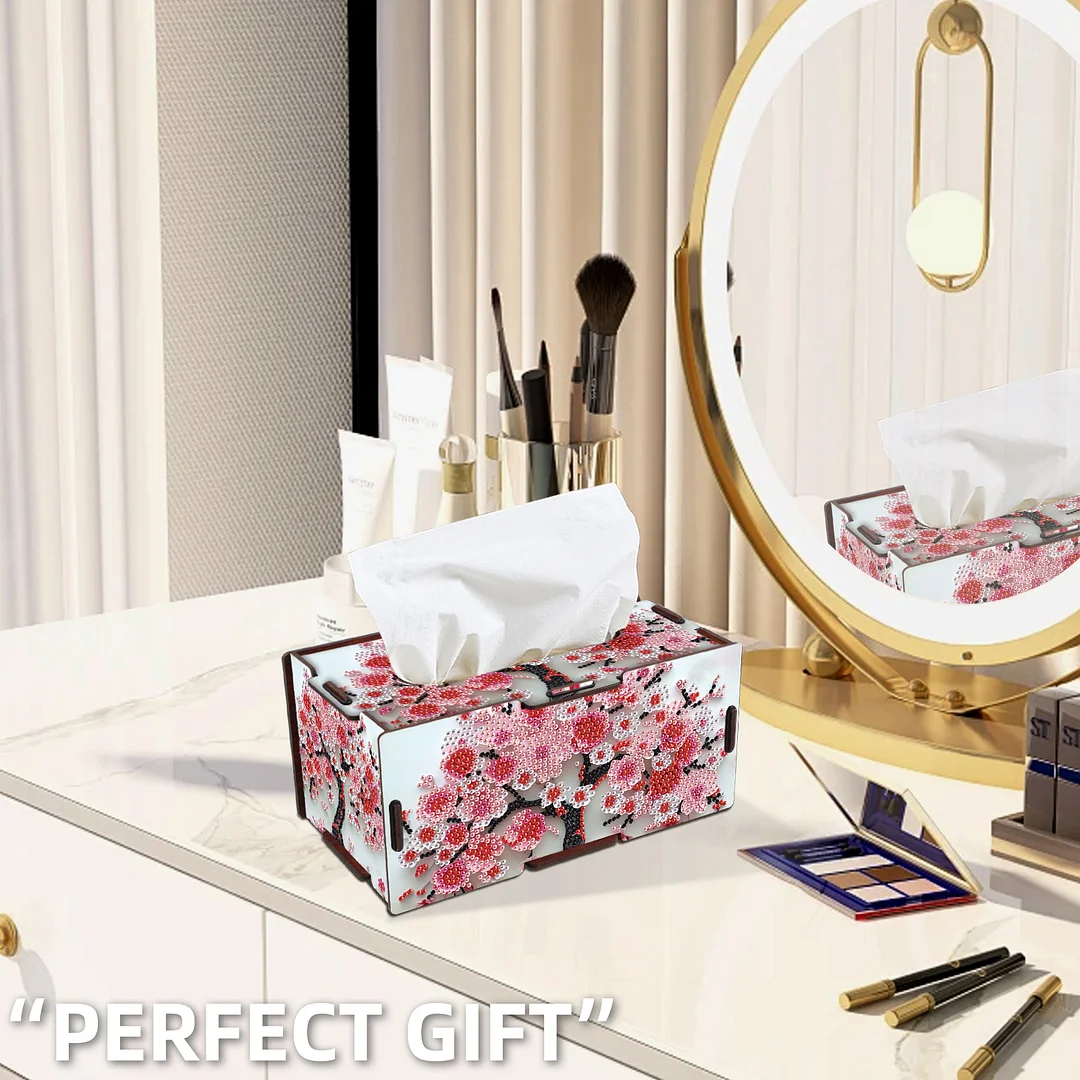 Wooden Diamond Painting Tissue Box for Home and Office Decoration (ZJH037)