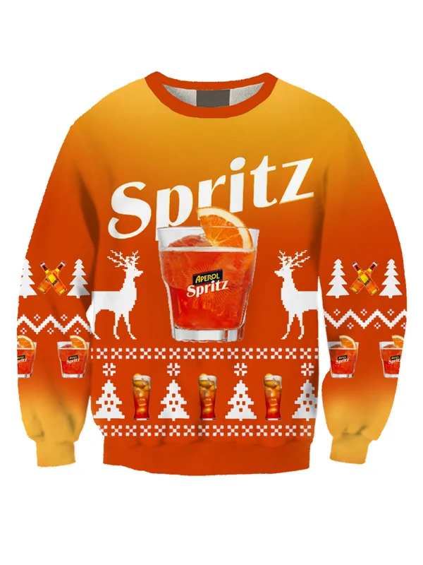 Unisex Aperol Spritz Ugly Christmas Sweater