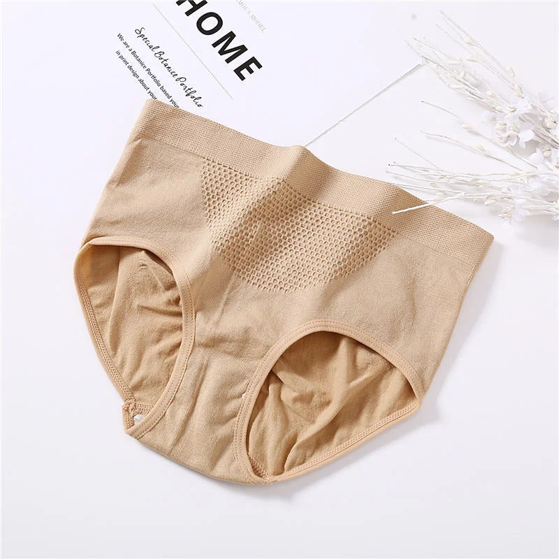 Women Seamless Panties Female Middle Waist Underwear Physiological Pants Crotch Cotton Briefs Honeycomb Embossed Warm Lingerie