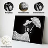 (20x30cm)DIY Umbrella Lady Framed Handmade Pearl Painting Art Craft Kit Living Home Decor