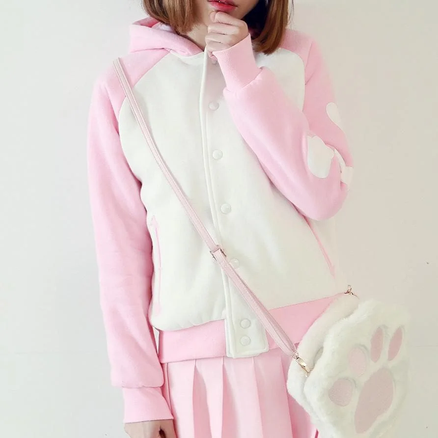 Pink Lolita Baseball Hooddie Jacket Coat SP165502