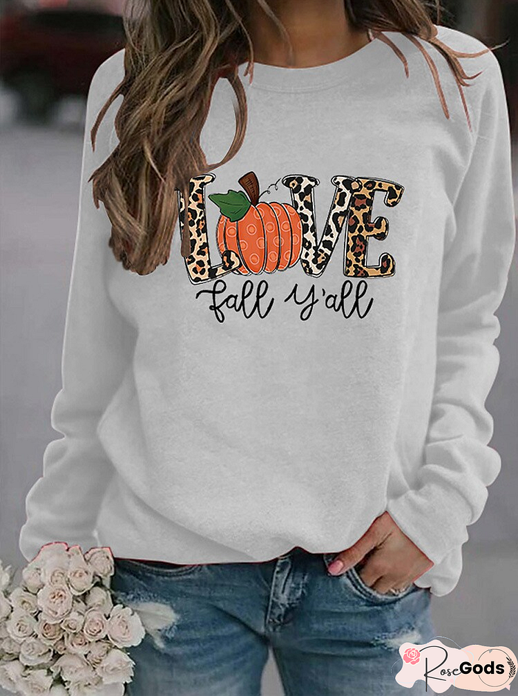 Casual Text Letters Autumn Micro-Elasticity Loose Long Sleeve Cotton-Blend Regular Size Sweatshirts For Women