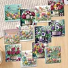 12Pcs Flower Bouquet DIY Diamond Painting Greeting Cards for Adult Holiday Gifts