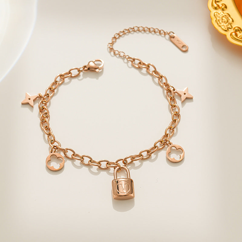 Women Titanium Steel 18K Gold Plated Bracelets